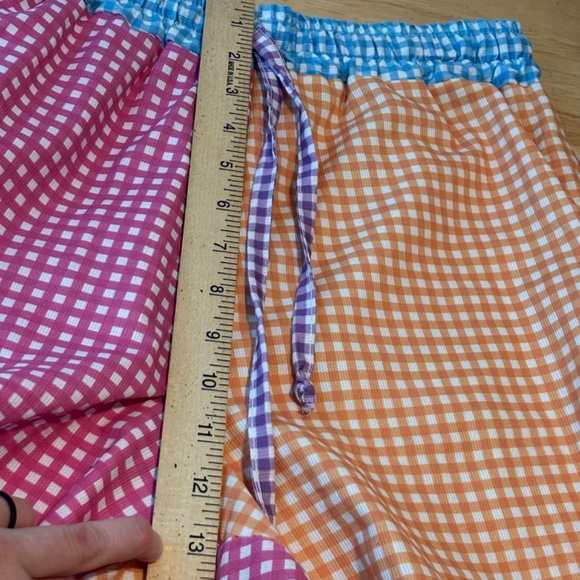 Tach Gingham Shorts S Cotton Pull On Coastal Preppy Beach Old Money Hamptons 90s - Picture 12 of 13